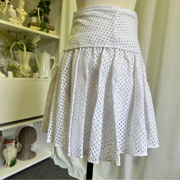 Rag & Bone White Lakewood Perforated Cotton Mini Skirt - Picture 6 of 16